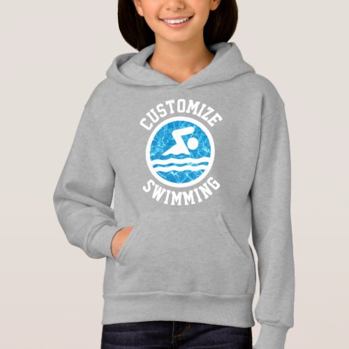 Girls' Swimming and Diving Custom Team Name / Text Hoodie