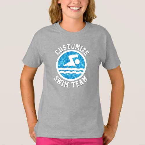 Girls Swimming & Diving Custom Swim Team Name T-Shirt