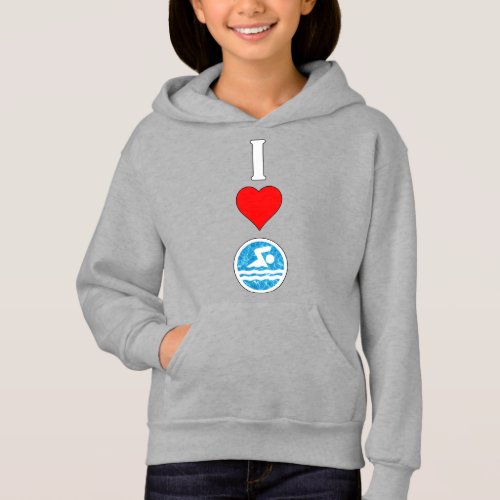 Girls Swimming & Diving Swimmer I Love/Heart Swim Hoodie