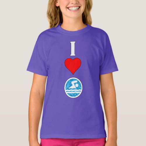 Girls Swimming & Diving Swimmer I Love/Heart Swim T-Shirt