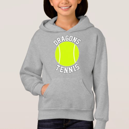 Girls' Tennis Player Custom Team Name or Text Hoodie