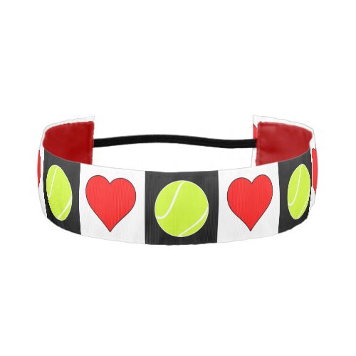 Girls' Tennis Player Cute Tennis Balls and Hearts Athletic Headband
