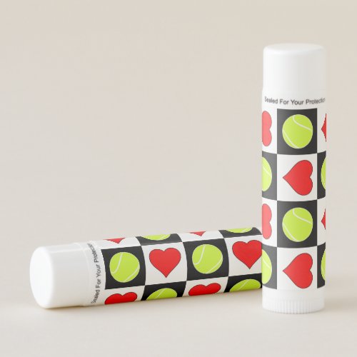Girls Tennis Player Hearts & Tennis Balls Cute Lip Balm