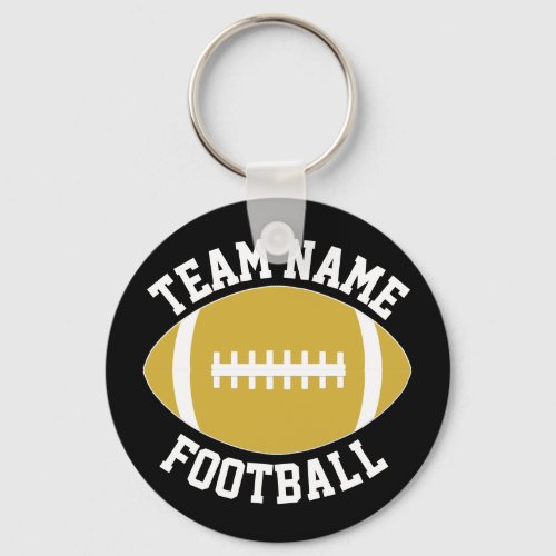 Gold Football Player/Coach Custom Team Name Sports Keychain