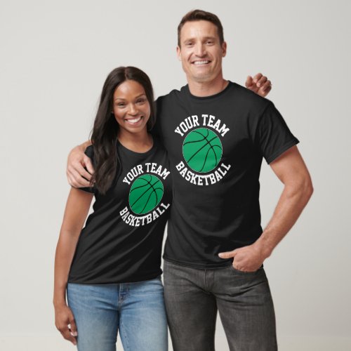 Green Basketball Team Name, Player Name and Number T-Shirt