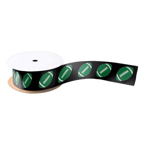 Green Football Custom Color Sports Gift Wrapping Satin Ribbon