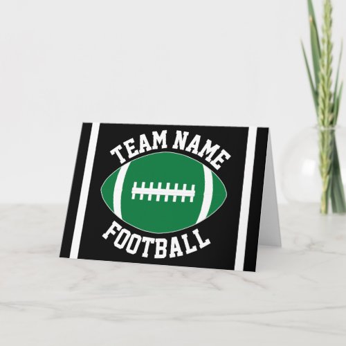 Green Football Customized Team Name & Color Sports Card