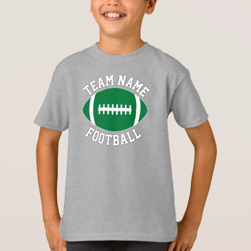 Green Football Team Name, Player and Number Sports T-Shirt
