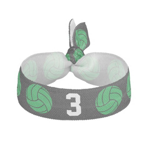 Green Volleyball Team Custom Player Jersey Number Elastic Hair Tie