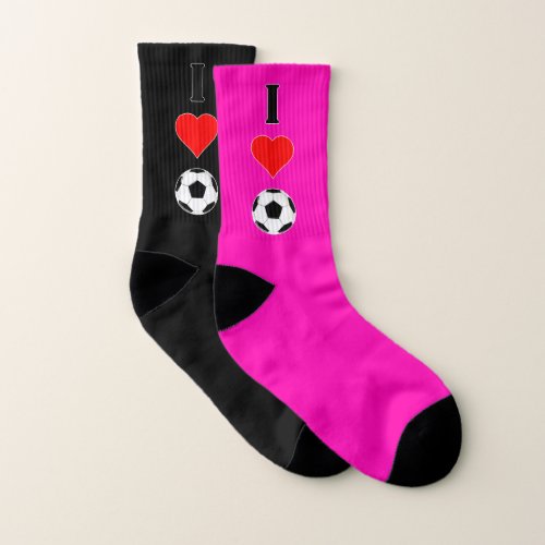Kids I Love (Heart) Soccer Custom Color Socks
