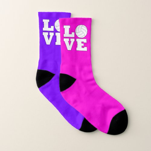 Kids Volleyball Love Custom Color Socks