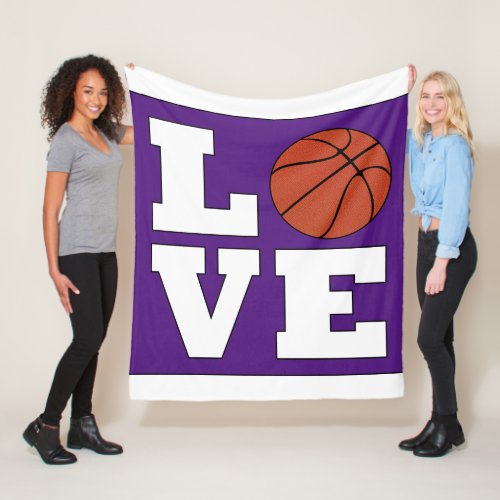LOVE Basketball Player Custom Team Color Sports Fleece Blanket