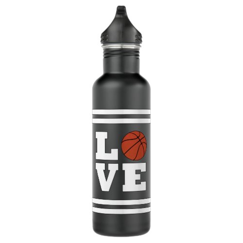 LOVE Basketball Player or Coach Custom Color Sport Stainless Steel Water Bottle