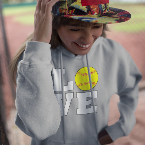 LOVE Softball Fastpitch Softball Player or Coach Hoodie
