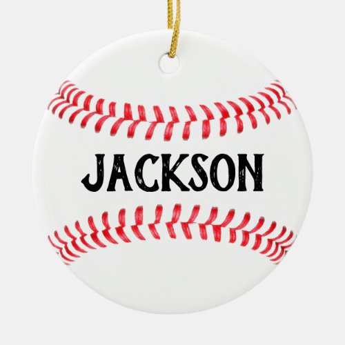 Make Your Own Baseball Player Custom Name/Text Ceramic Ornament