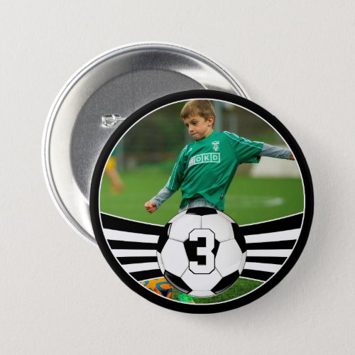 Make Your Own Soccer Player Photo & Number Custom Button