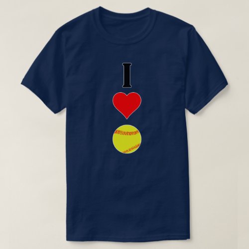 Men's I Love (Heart) Fastpitch Softball Graphic T-Shirt