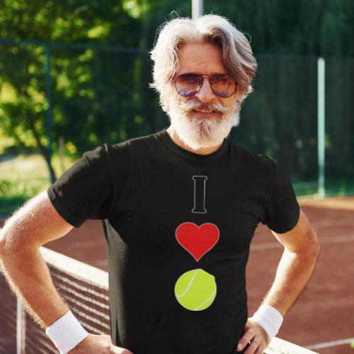 Men's I Love (Heart) Tennis Player or Coach Sports T-Shirt