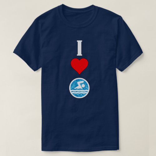 Men's Swimming & Diving Swimmer I Love/Heart Swim T-Shirt