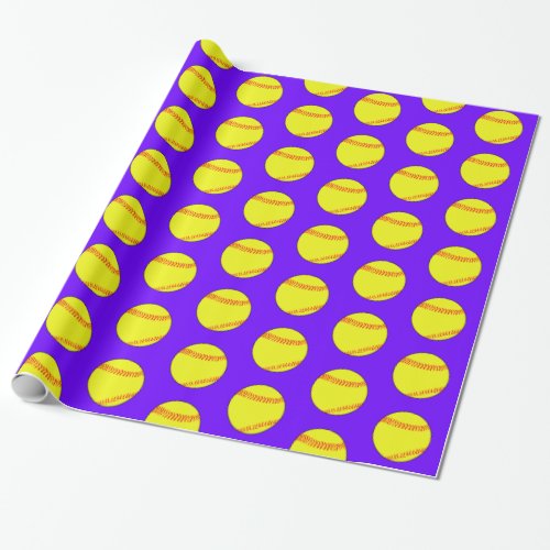 Softball wrapping paper