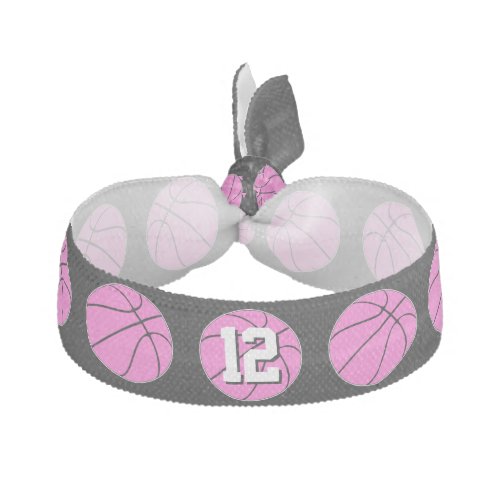 Pink Basketball Player Custom Jersey Number Team Elastic Hair Tie