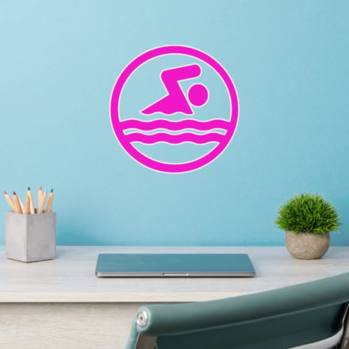 Pink Swimmer Swim Team Swimming and Diving Custom Wall Decal