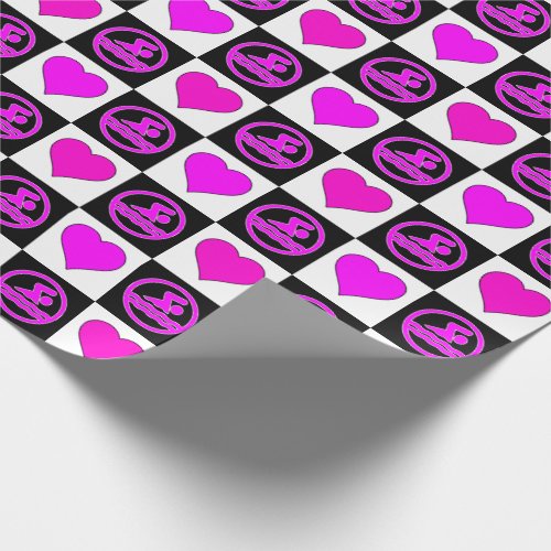 Pink Swimmers and Hearts Swimming and Diving Swim Wrapping Paper