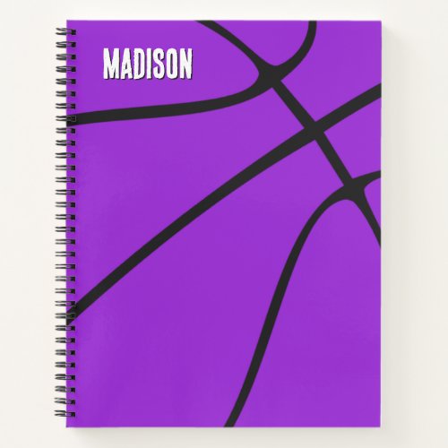 Purple Basketball Player Name / Text Custom Sports Notebook