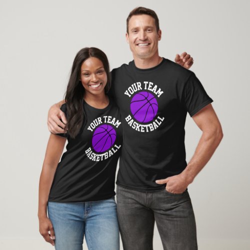 Purple Basketball Team Name, Player Name & Number T-Shirt