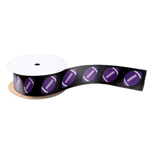 Purple Football Custom Color Sports Gift Wrapping Satin Ribbon