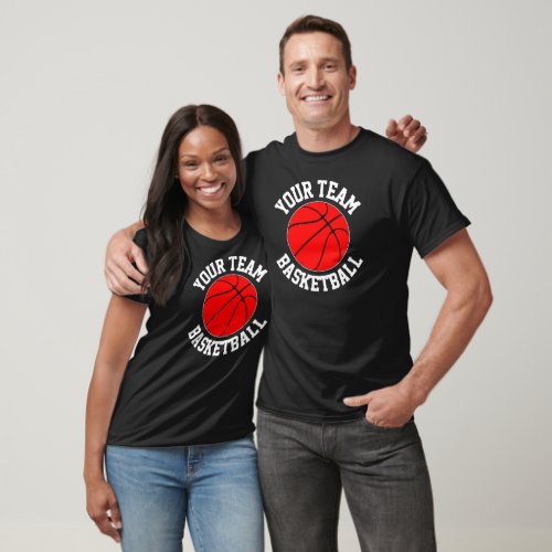 Red Basketball Team Name, Player Name and Number T T-Shirt