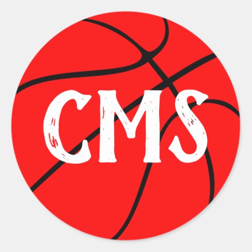 Red Basketball Team Party, Pep Rally or Event Classic Round Sticker