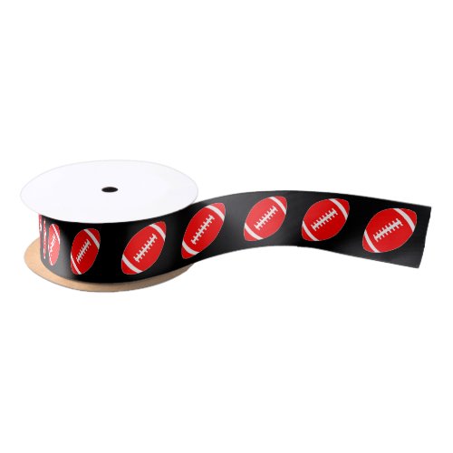 Red Football Custom Color Sports Party Gift Wrap Satin Ribbon