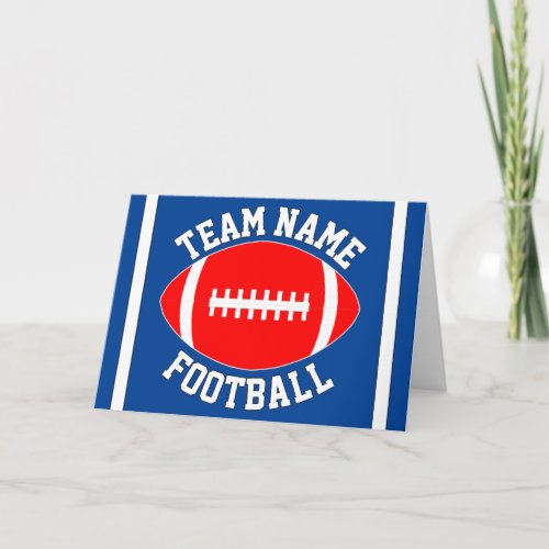Red Football Custom Team Name or Text Sports Party Card