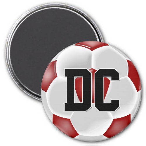 Red Soccer Ball Custom Player Number/Letter Sports Magnet
