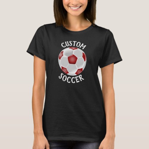 Red Soccer Mom Custom Team/Player Name & Number T-Shirt