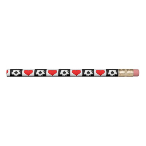 Soccer Balls & Hearts Fun Soccer Player Sports Pencil