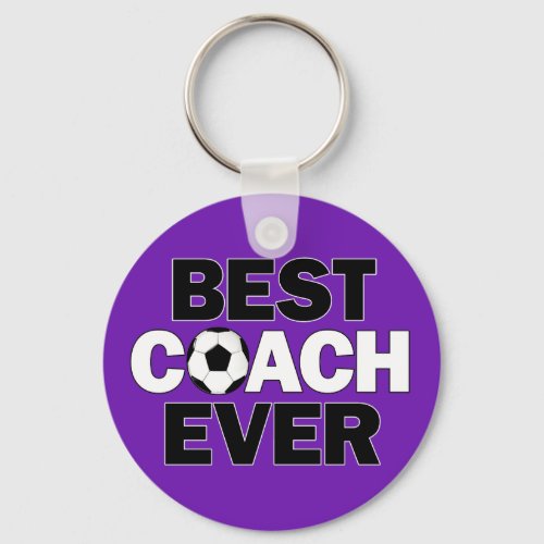 Soccer BEST COACH EVER Custom Team Color Sports Keychain