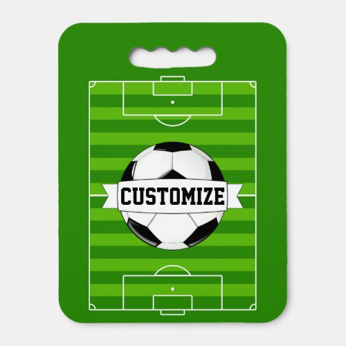 Soccer Field and Ball Custom Team Name Sports Fan Seat Cushion