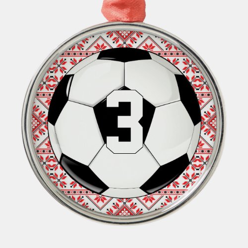 Soccer (Football) Player Jersey Number Christmas Metal Ornament