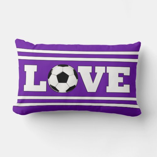 Soccer LOVE Custom Colors Cute Sports Player Lumbar Pillow