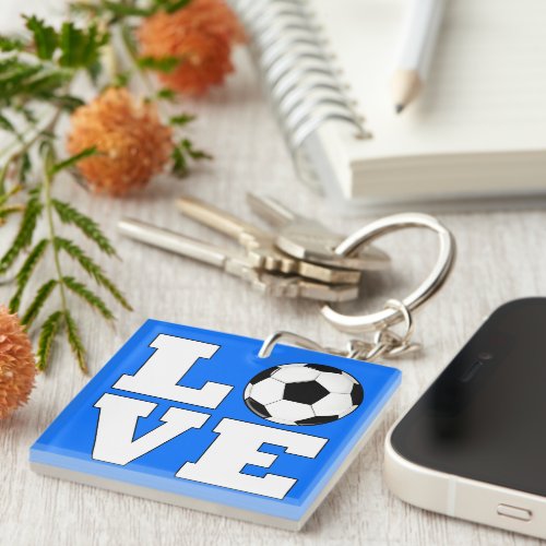 Soccer LOVE Custom Team Colors Player/Coach Sports Keychain