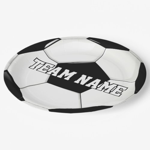Soccer Party / Banquet Custom Team Name Sports Paper Plates