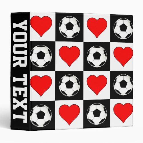 Soccer Player Custom Team Name or Text Sports 3 Ring Binder