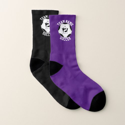 Soccer Player Number, Team Name and Color Custom S Socks