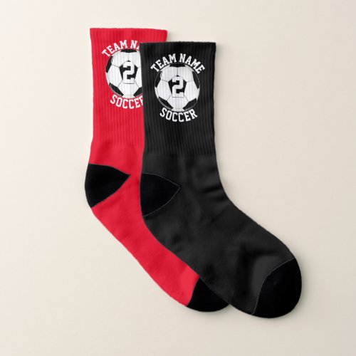 Soccer Player Number, Team Name and Color Custom Socks