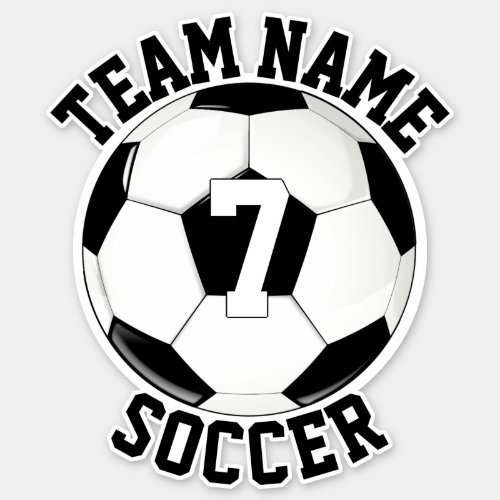 Soccer Team Name & Player Number Custom Sports Sticker