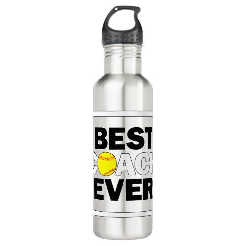 Softball Best Coach Ever Sports Coaches Gift Idea Stainless Steel Water Bottle