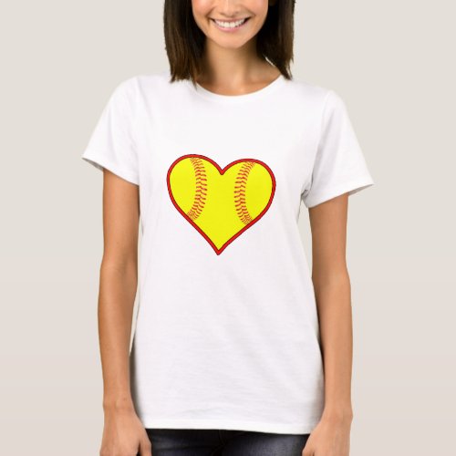 Softball Heart for Fastpitch Softball Lovers T-Shirt