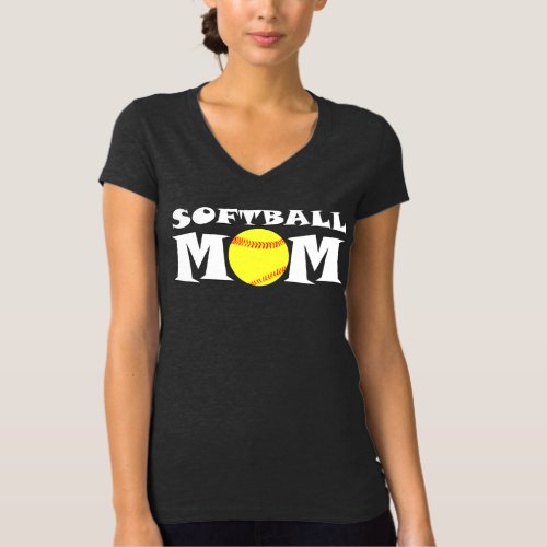 Softball Mom Custom Player Name and Number T-Shirt